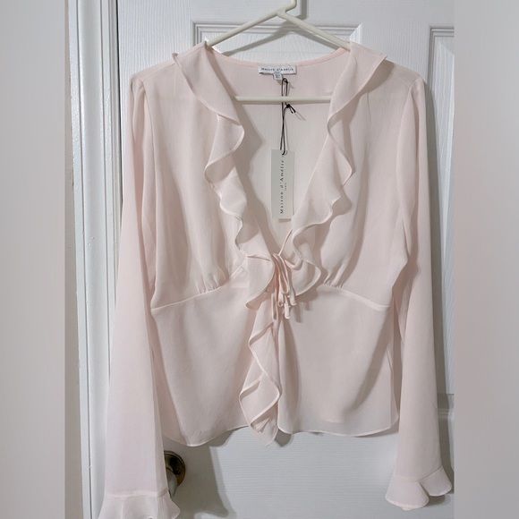 Tops - Tied Sheer Blouse. NWT
